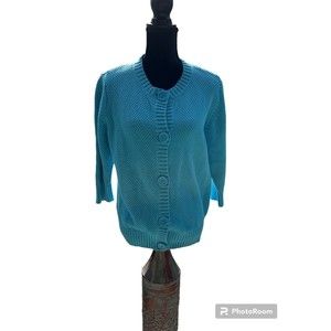 Vintage LL Bean Button Cardigan Sweater Round Neck OJBU1